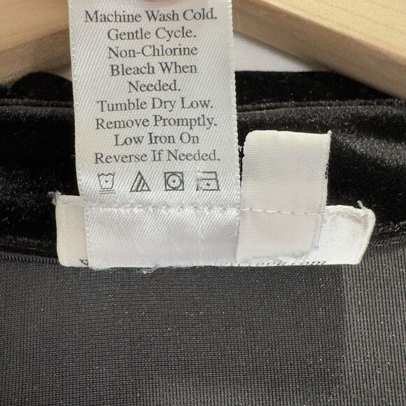 Vtg Coldwater Creek Dress Womens 6P Black Velvet Button Up Witchy Whimsigoth - Picture 9 of 11